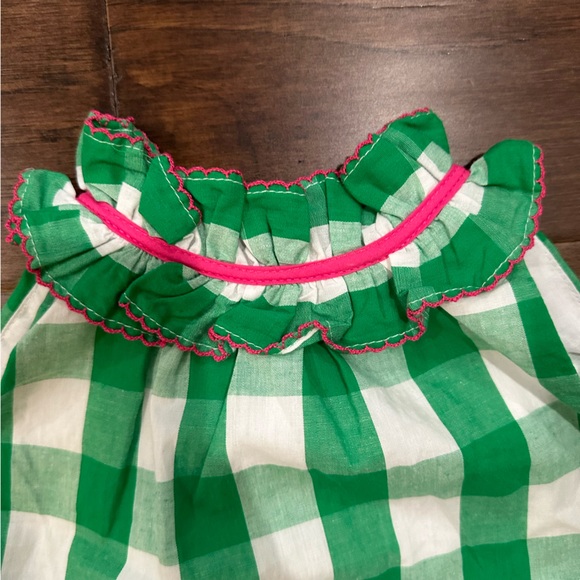 Girls The Oaks Apparel Green Gingham Print Knit Dress 6 - Picture 2 of 8